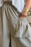 Arbi Gingham Pocket Culotte Pant Mocha